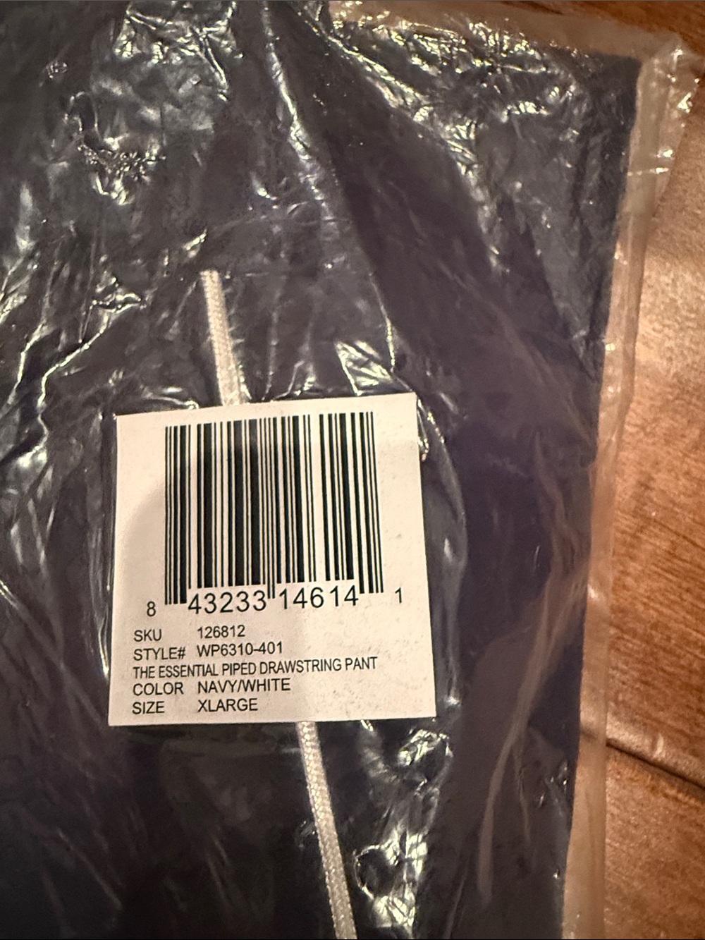 Wildfang The Essential Piped Drawstring Pants Navy/White NWT XL - Picture 5 of 5